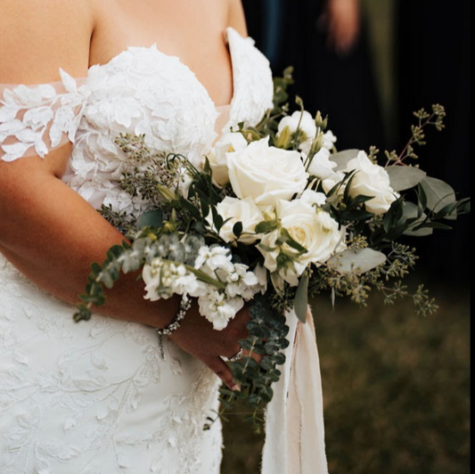 Whitegreen bridal bouquet
