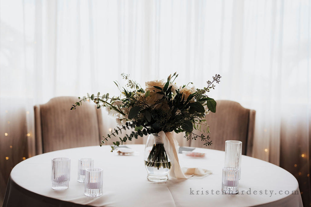 bouquet on table